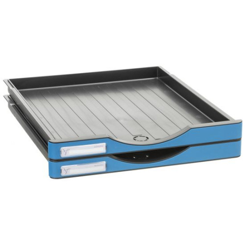 Cajón pequeño archivo 2000 archivodoc 345x295x27 mm., azul mar, pack de 2 uds.