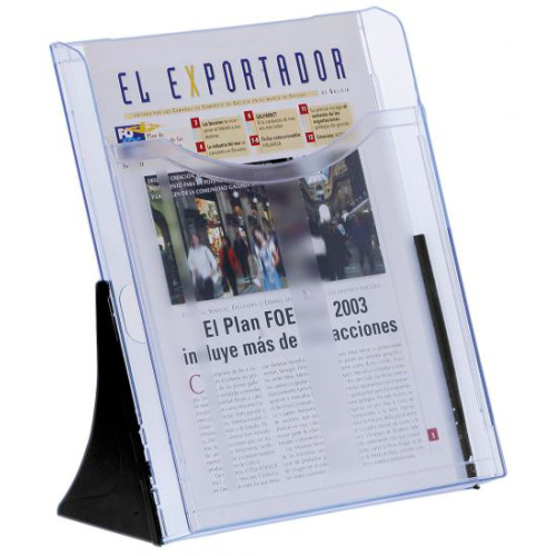 Expositor de sobremesa archivo 2000 archiplay, din a4 vertical, 1 compartimento, azul transparente