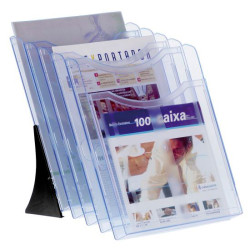 Expositor de sobremesa archivo 2000 archiplay, din a4 vertical, 5 compartimentos, azul transparente