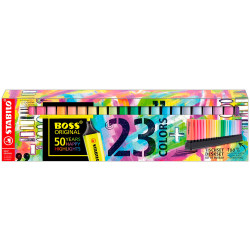 Marcador fluorescente stabilo boss original, colores surtidos, estuche de 23 uds.