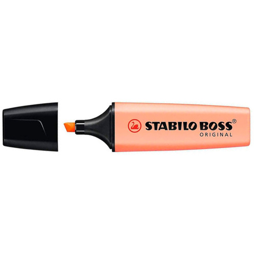Marcador fluorescente stabilo boss original pastel naranja pálido