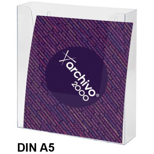 Expositor mural archivo 2000 para folletos de din a-4 en poliestileno transparente.