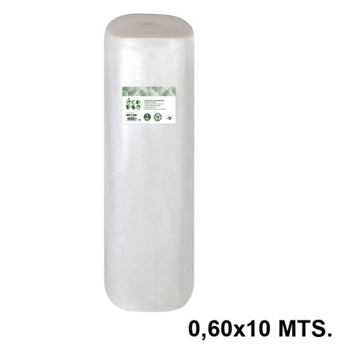 Bobina de plástico con burbujas de aire liderpapel ecouse, 30% plástico reciclado, 0,60x10 mts.