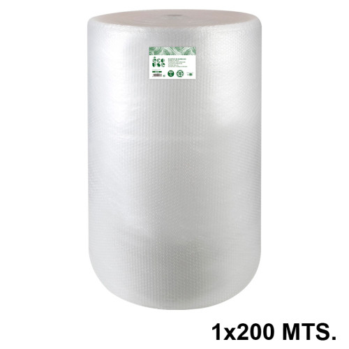 Bobina de plástico con burbujas de aire liderpapel ecouse, 30% plástico reciclado, 1x200 mts.