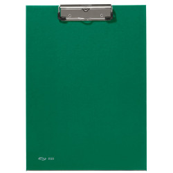 Carpeta con miniclip metálico pardo, base de cartón forrado en pvc, folio, verde