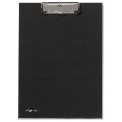Carpeta con miniclip pardo, base de cartón forrado en pvc, folio, negro