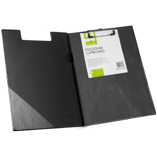 Carpeta con miniclip y tapa q-connect, cartón forrado en plástico, din a4, negro