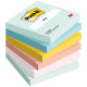 Bloc de notas adhesivas 3m post-it 654, 76x76 mm. colores surtidos beachside, pack de 6 blocs