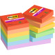 Bloc de notas adhesivas 3m post-it super sticky 622 47,6x47,6 mm. colores surtidos playful, pack de 12 blocs.