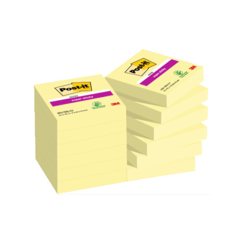 Bloc de notas adhesivas 3m post-it super sticky 47,6x47,6 mm. color río de janeiro, pack de 12 blocs.