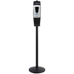 Dispensador de jabón automático con soporte metálico q-connect, 115x130x27 mm. 1 litro, blanco/negro