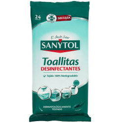 Toallitas desinfectantes sanytol, multisuperficies, paquete de 24 uds.