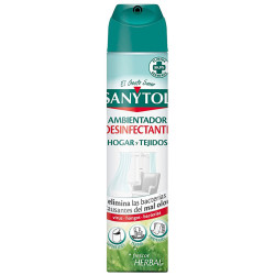 Ambientador desinfectante sanytol hogar y tejidos, spray de 300 ml.