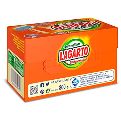 Pastillas para lavavajillas lagarto, caja de 40 uds.