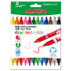 Rotulador escolar alpino double double, colores surtidos, estuche de 12 uds.