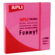 Bloc de notas adhesivas apli gama funny rosa brillante de 75x75 mm.