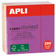 Mini cubo de 250 notas adhesivas apli gama funny, 51x51 mm. colores surtidos brillantes