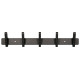 Perchero de pared metálico liderpapel, 5 colgadores, 43x8,8x5,5 cm. negro