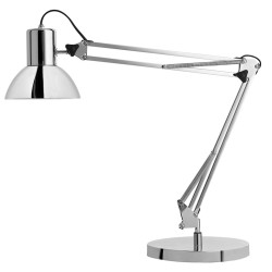 Lámpara de escritorio unilux success, 80 led doble brazo articulado, cromado