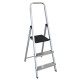 Escalera de aluminio q-connect, 3 peldaños, 40x126x59 cm.