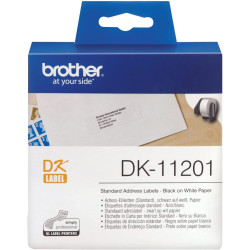 Etiqueta adhesiva brother, papel térmico blanco, 29x90 mm. rollo de 400 uds.