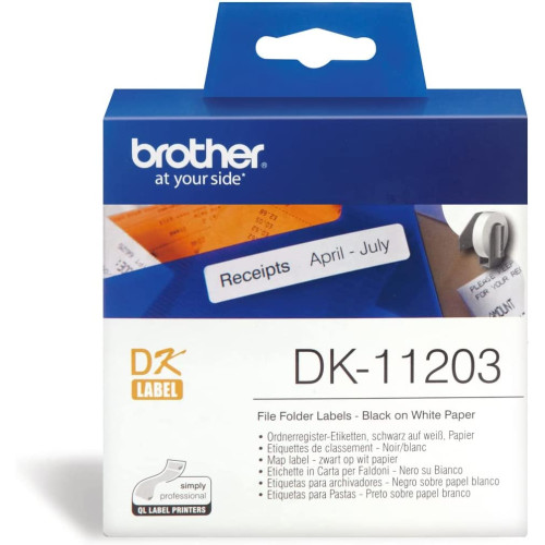 Etiqueta adhesiva brother, papel térmico blanco, 17x87 mm. rollo de 300 uds.