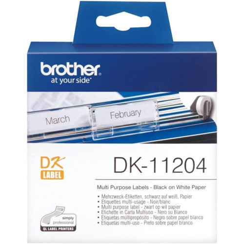 Etiqueta adhesiva brother, papel térmico blanco, 17x54 mm. rollo de 400 uds.
