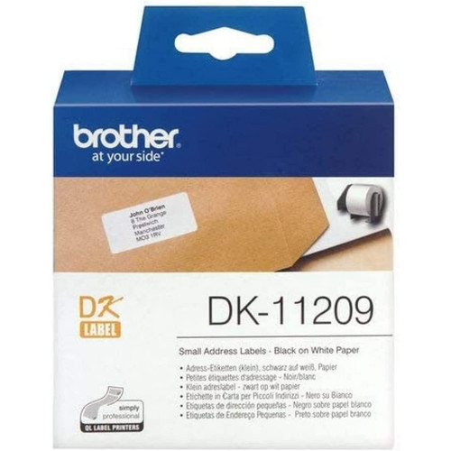 Etiqueta brother para impresoras de etiquetas en papel térmico de 62x29 mm., caja de 800 uds.