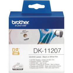 Etiqueta adhesiva brother, papel térmico blanco, CD/DVD Ø 58 mm. rollo de 100 uds.