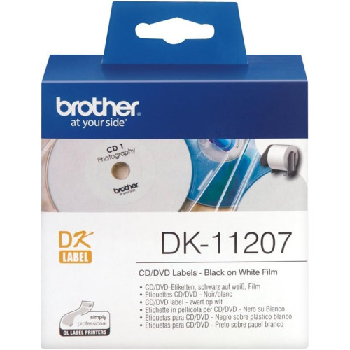 Etiqueta adhesiva brother, papel térmico blanco, Ø 24 mm. rollo de 1000 uds.
