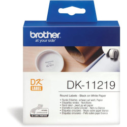 Etiqueta adhesiva brother, papel térmico blanco, Ø 12 mm. rollo de 1.200 uds.