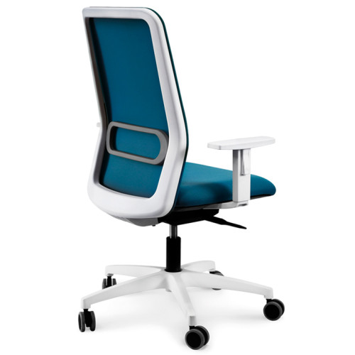 Silla de oficina bloom marco blanco - malla 3d, syncro, apoyo lumbar regulable efecto air, brazos 1d