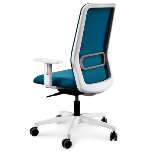 Silla de oficina bloom marco blanco - malla 3d, syncro, apoyo lumbar regulable efecto air, brazos 2d