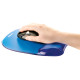 Alfombrilla con reposamuñecas para ratón fellowes gel crystal™, azul