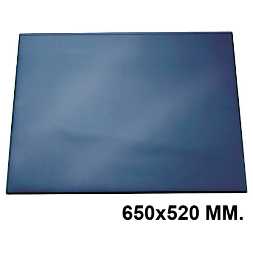 Vade de sobremesa durable con lámina transparente flexible en formato 700x500 mm. color azul oscuro.