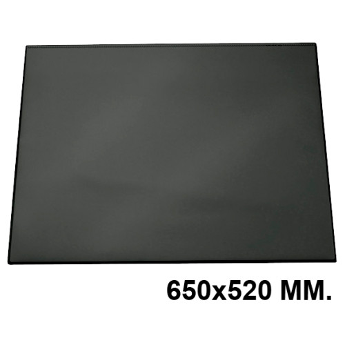 Vade de sobremesa durable con lámina transparente flexible en formato 700x500 mm. color negro.