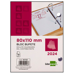 Bloc bufete liderpapel de 80x110 mm. 80 grs. 2024