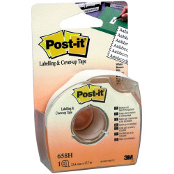 Cinta adhesiva de ocultar y etiquetar en portarrollos 3m post-it 652-hd, 6 líneas, 25,4 mm. x 17,7 mts.