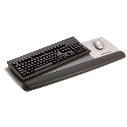 Reposamuñecas para teclado y ratón 3m, línea prevención total, gel, negro/plata