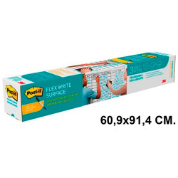 Pizarra adhesiva blanca en rollo 3m post-it super sticky def3x2-eu en formato 60,9x91,4 cm.