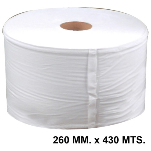 Bobina de papel secamanos industrial mapelor, 100% pura celulosa, 2 capas, 260 mm. x 430 mts. pack de 2 uds.