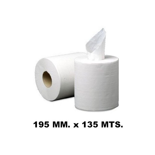 Papel secamanos q-connect, 100% pura celulosa, 2 capas, 195 mm. x 135 mts.