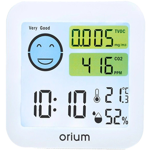 Medidor de aire orium quaelis de co2 pantalla lcd, blanco