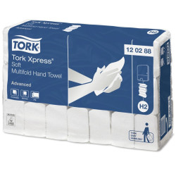 Toallas de mano tork xpress advanced soft, 2 capas, plegado w, 212x340 mm. paquete de 136 uds.