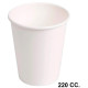 Vaso de cartón biodegradable, 220 cc. blanco, paquete de 50 uds.