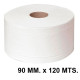 Papel higiénico industrial jumbo q-connect, 100% pura celulosa, 2 capas, 90 mm. x 120 mts.