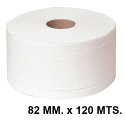 Papel higiénico industrial jumbo q-connect, 100% pura celulosa, 2 capas, 82 mm. x 120 mts.