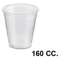 Vaso de plástico transparente de 150 cc., paquete de 100 unidades.