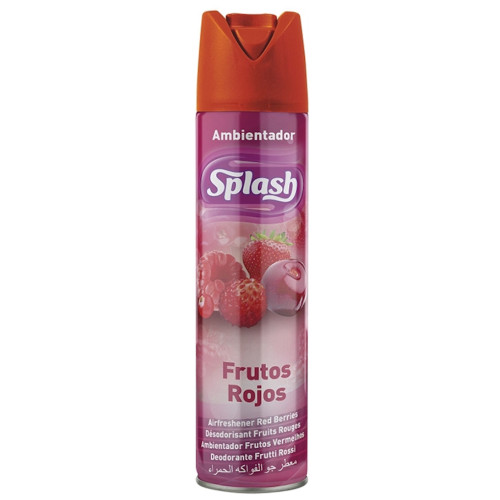 Ambientador en spray splash, frutos rojos, bote de 300 ml.