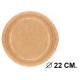 Plato en papel reciclable, Ø 22 cm. marrón, paquete de 100 uds.